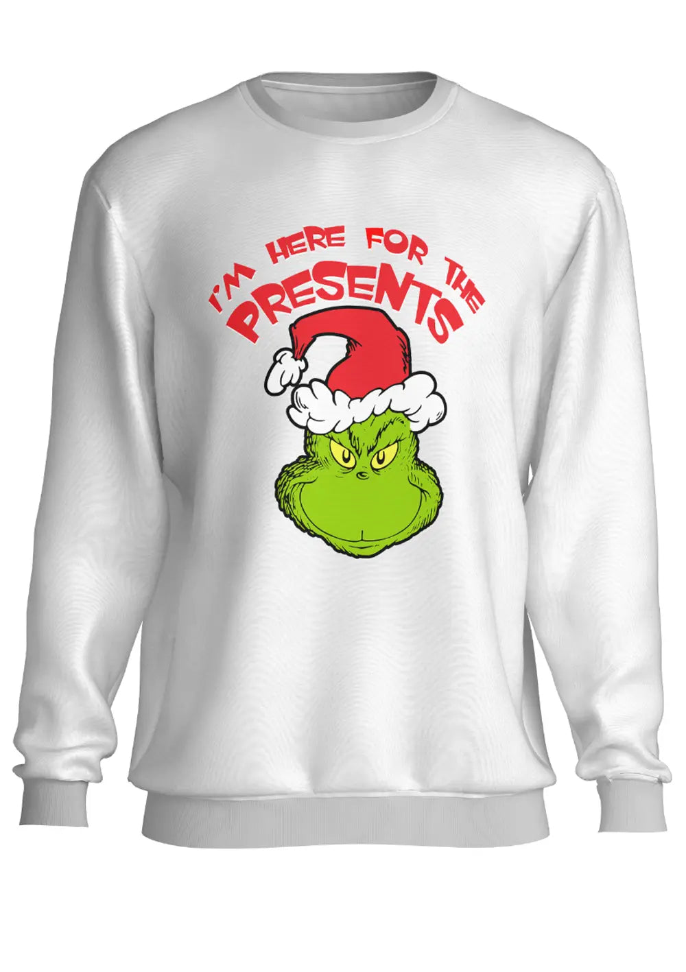 Felpa a Girocollo Bianca il Grinch Christmass Style Felpa CmrDesignStore