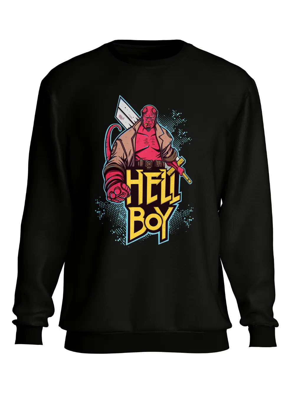 Felpa a Girocollo Supereroi Hellboy Felpa CmrDesignStore