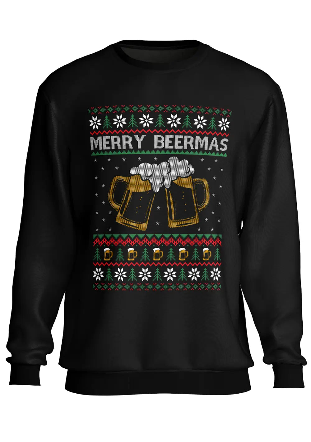 Felpa a Girocollo Natalizia Ironica Merry Beermass Felpa CmrDesignStore