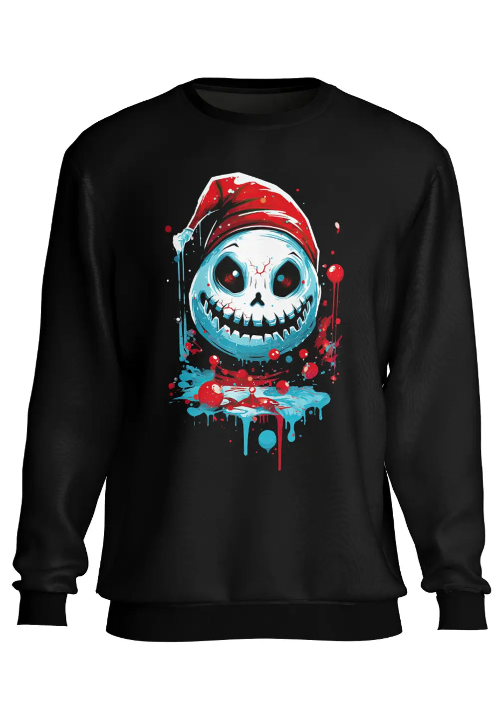 Felpa a Girocollo Natalizia Teschio Malvagio Felpa CmrDesignStore