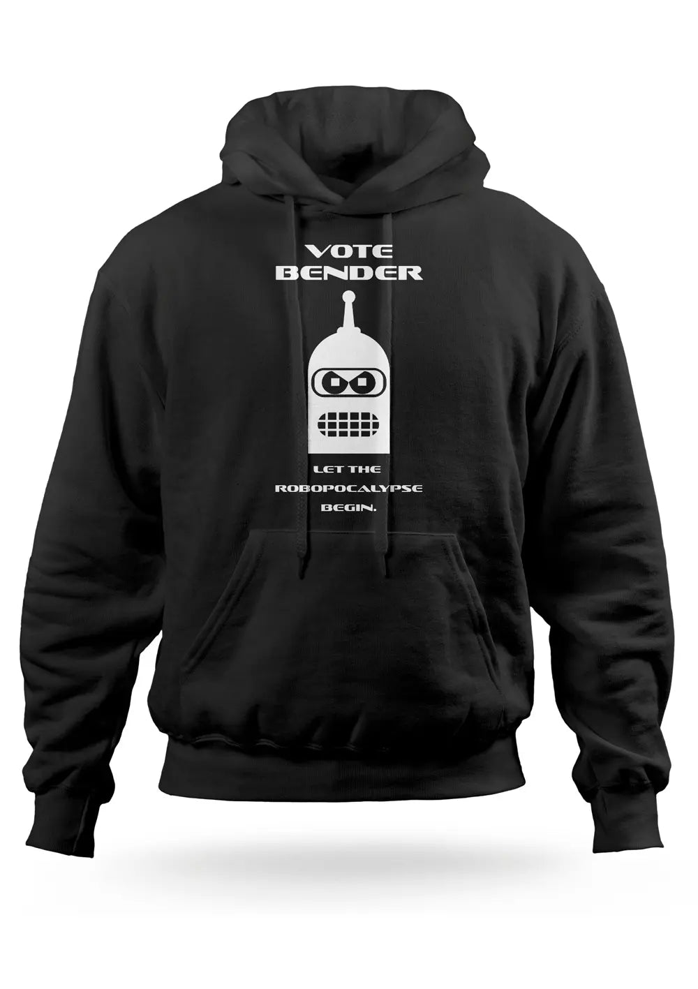 Felpa Con Cappuccio Vota Bender Futurama Felpa CmrDesignStore