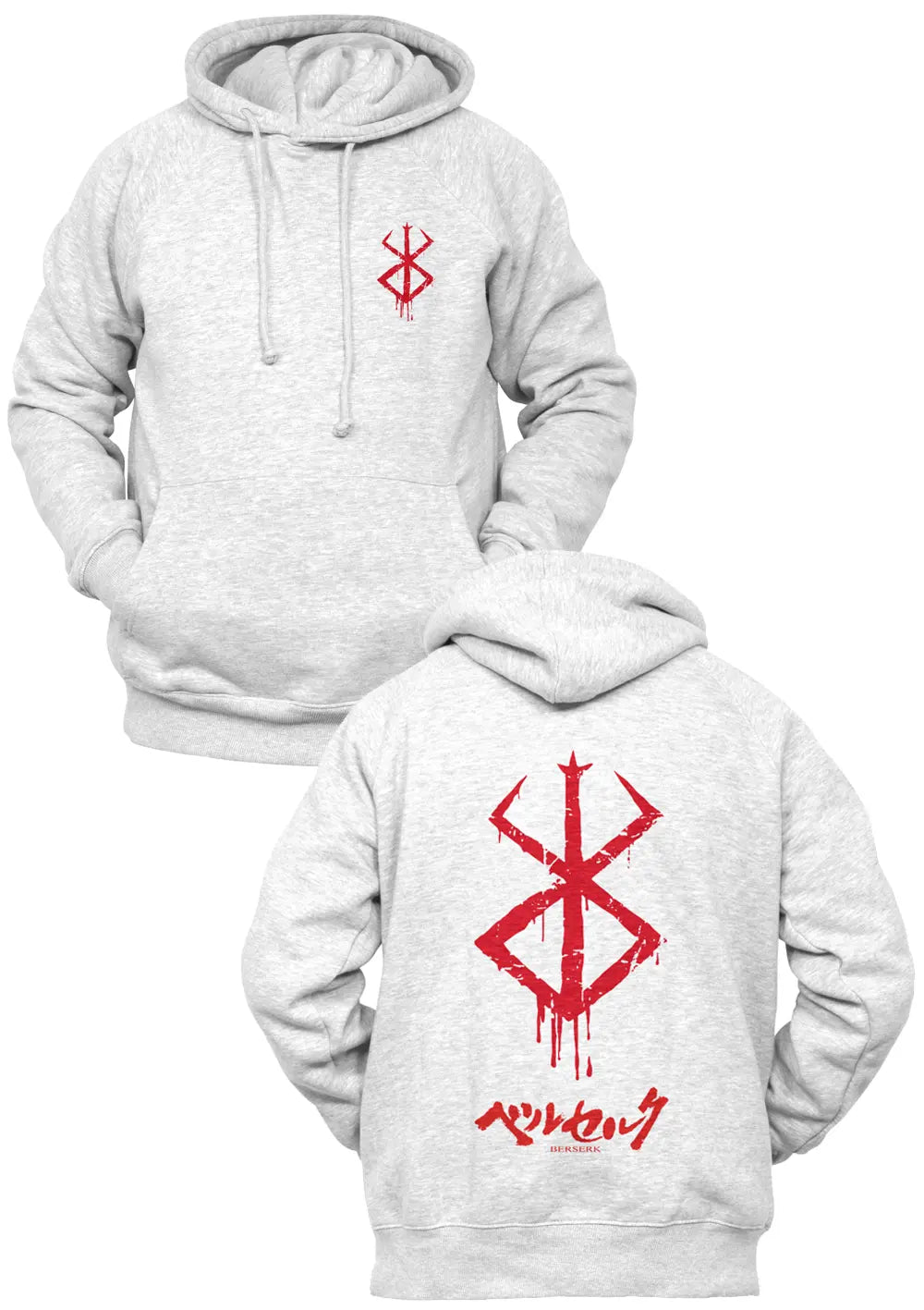Felpa con Cappuccio Fronte Retro Berserk Anime Felpa CmrDesignStore