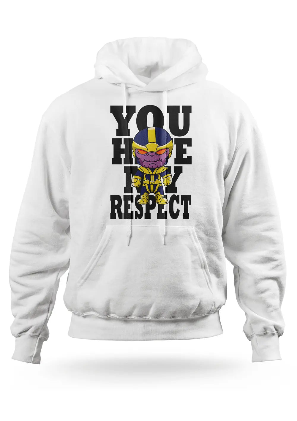 Felpa con Cappuccio Bianca Thanos Supereroi Marvel Felpa CmrDesignStore