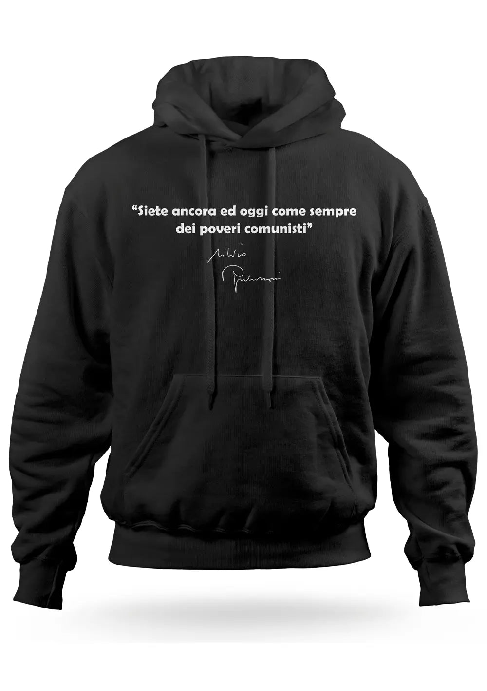 Felpa con Cappuccio Frase Divertente Poveri Comunisti Berlusconi Felpa CmrDesignStore 1/2 anni Nero