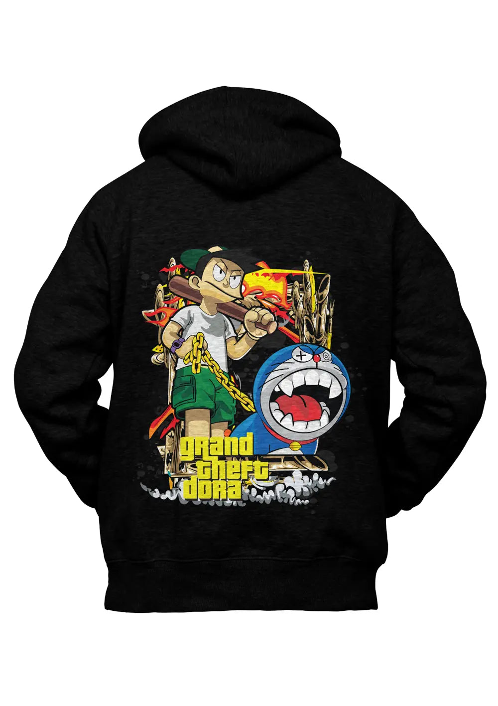 Felpa con Cappuccio Doraemon Grand Theft Auto GTA Style Felpa CmrDesignStore