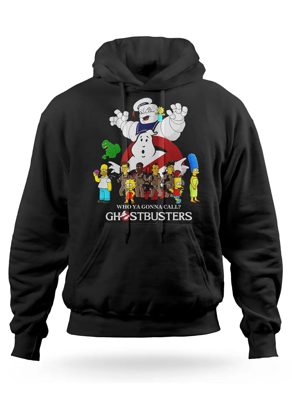 Felpa Con Cappuccio Ghostbusters Versione Simpson Felpa CmrDesignStore