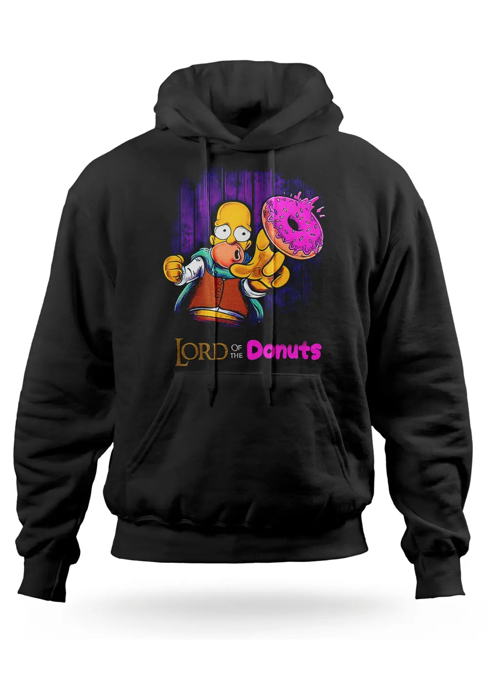 Felpa Con Cappuccio Homer Simpson Lord of Donuts Felpa CmrDesignStore