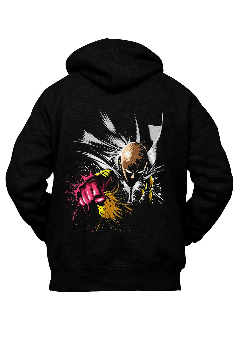 Felpa con Cappuccio Retro One Punch Man Saitama Anime Felpa CmrDesignStore
