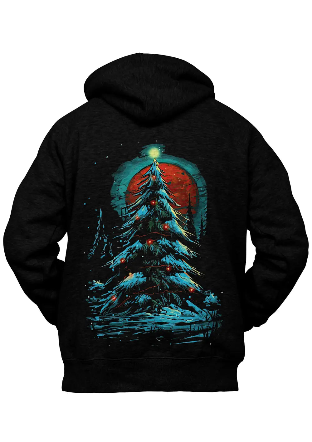 Felpa con Cappuccio Retro Albero di Natale Urban Felpa CmrDesignStore