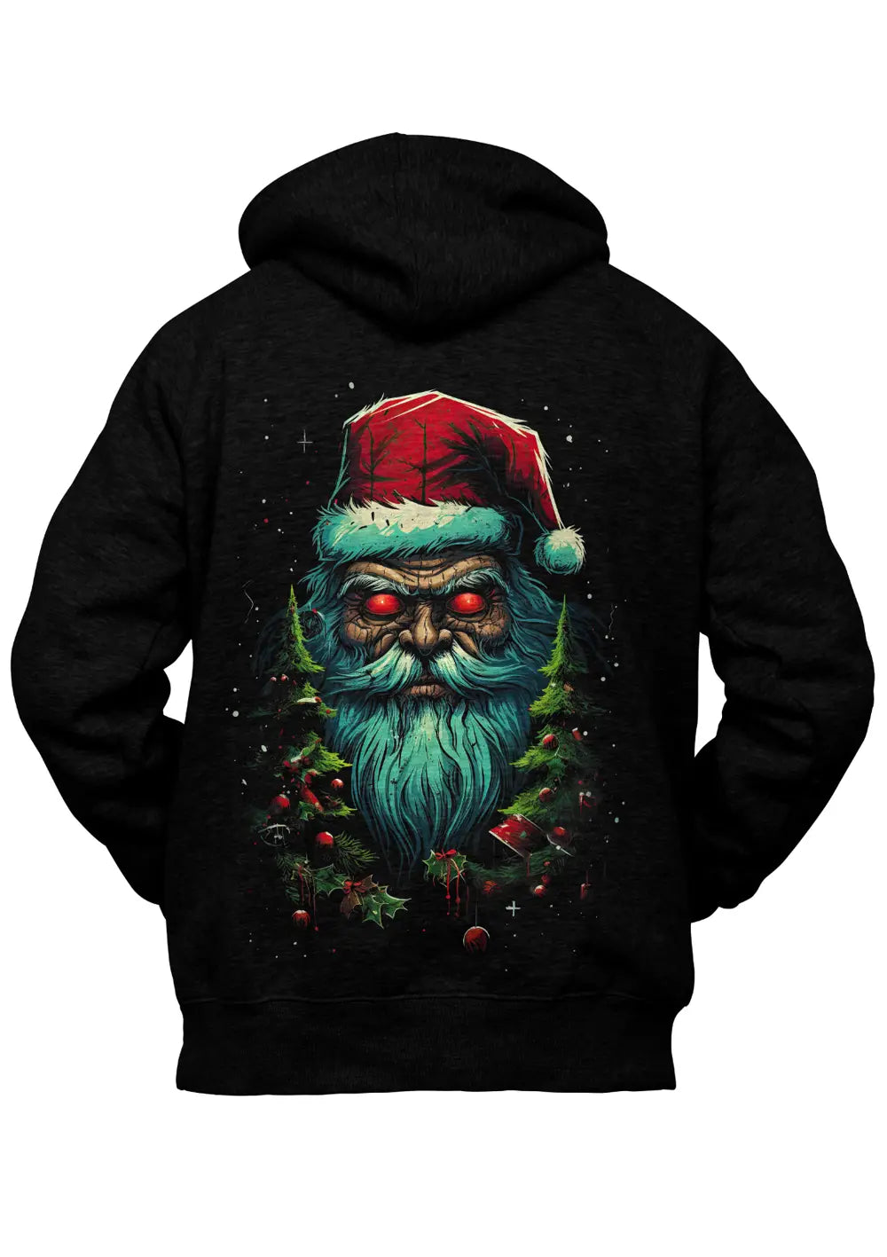 Felpa con Cappuccio Retro Babbo Natale Cattivo Felpa CmrDesignStore