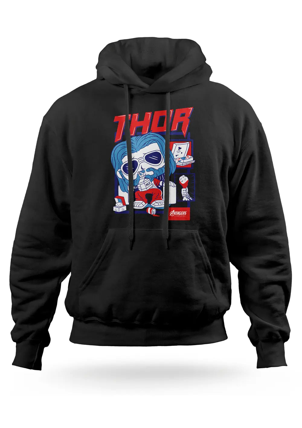 Felpa con Cappuccio Caricatura Thor Avengers Supereroi Felpa CmrDesignStore