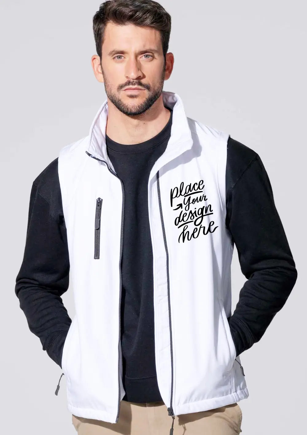 Gilet Smanicato Softshell Personalizzato Lavoro Trekking Gilet CmrDesignStore S Bianco