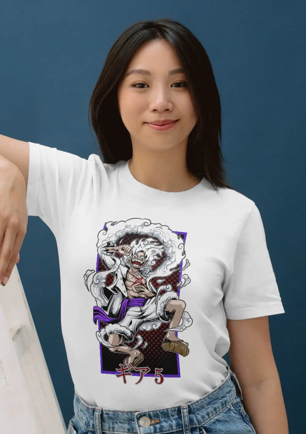 T-Shirt Maglietta Anime Monkey D Luffy Rubber Gear 5 One Piece T-Shirt CmrDesignStore