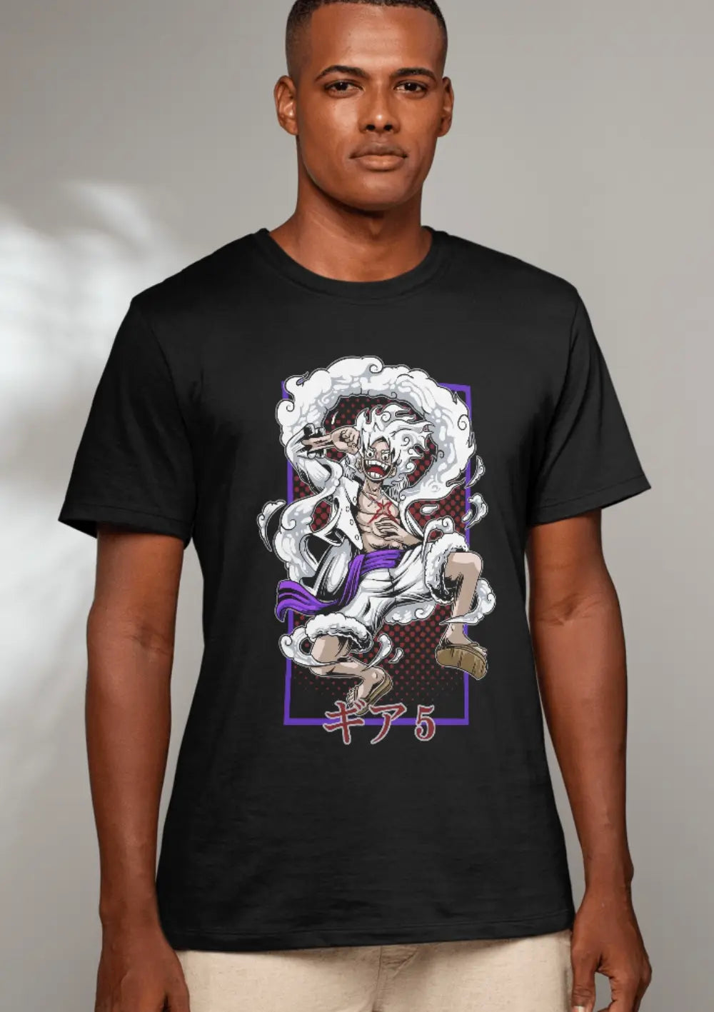 T-Shirt Maglietta Anime Monkey D Luffy Rubber Gear 5 One Piece T-Shirt CmrDesignStore