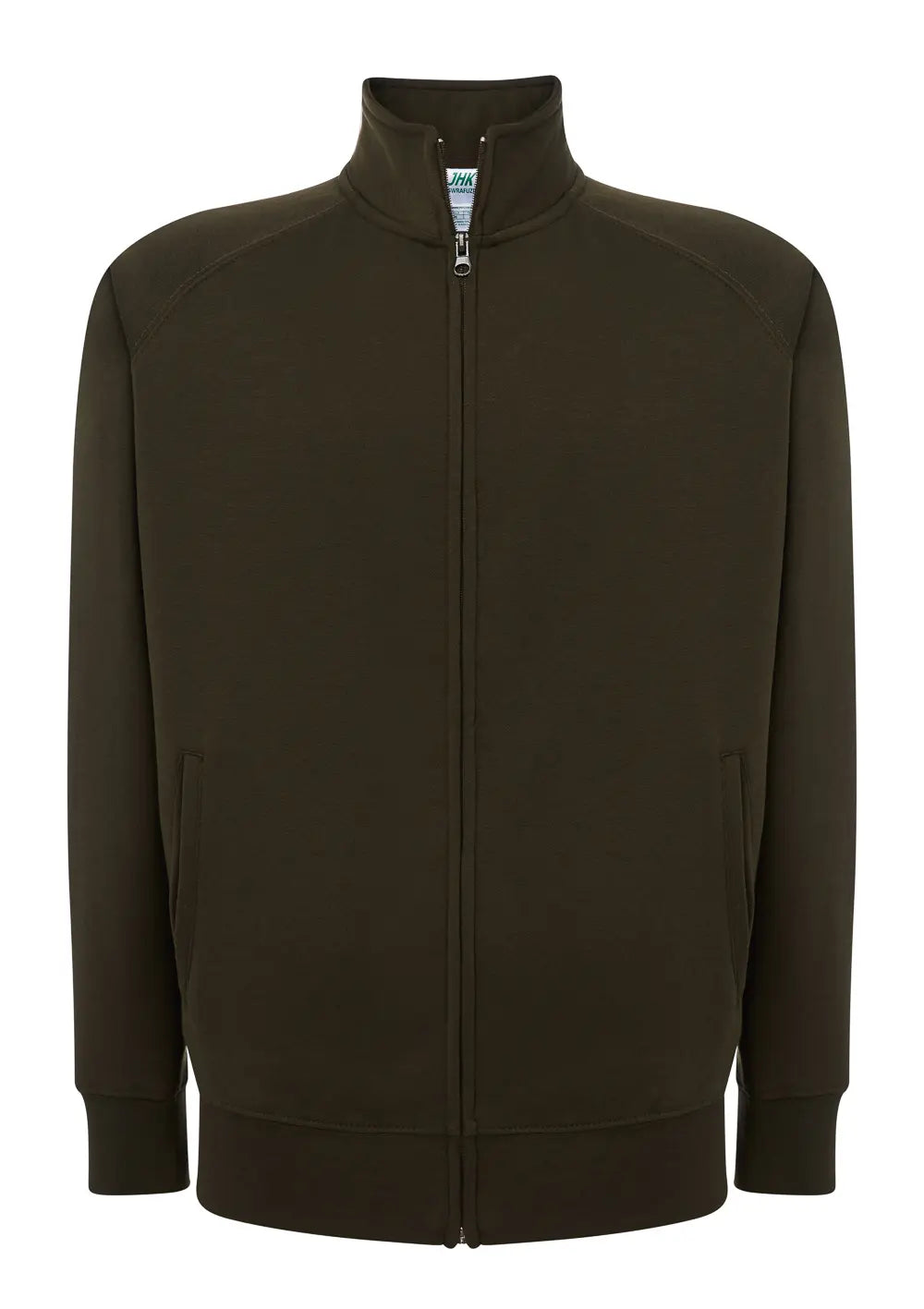 Felpa Zip a Girocollo Personalizzata Con Stampa Fronte e Retro Felpa CmrDesignStore XS Verde Militare