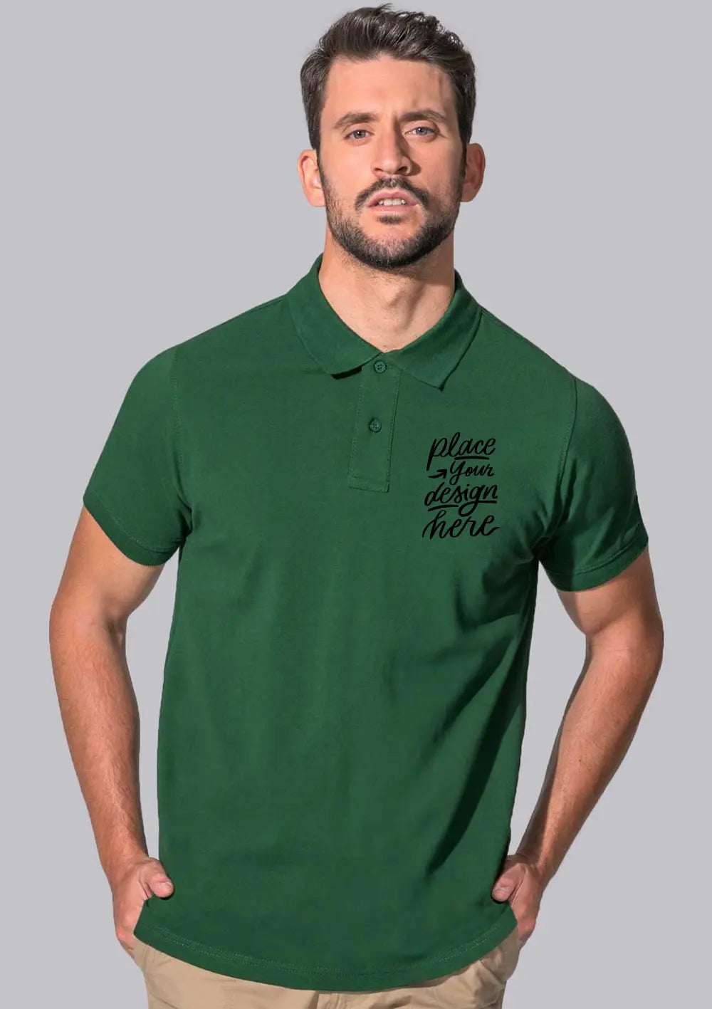 Polo Maniche Corte Personalizzata con Stampa Fronte e Retro Polo CmrDesignStore XS VERDE BOTTIGLIA