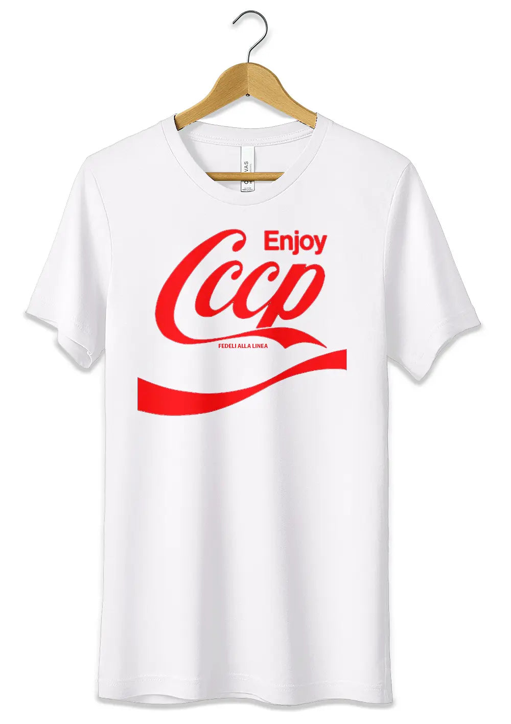 T-Shirt Maglietta Album Enjoy CCCP Fedeli alla Linea T-Shirt CmrDesignStore 3/4 anni Bianco