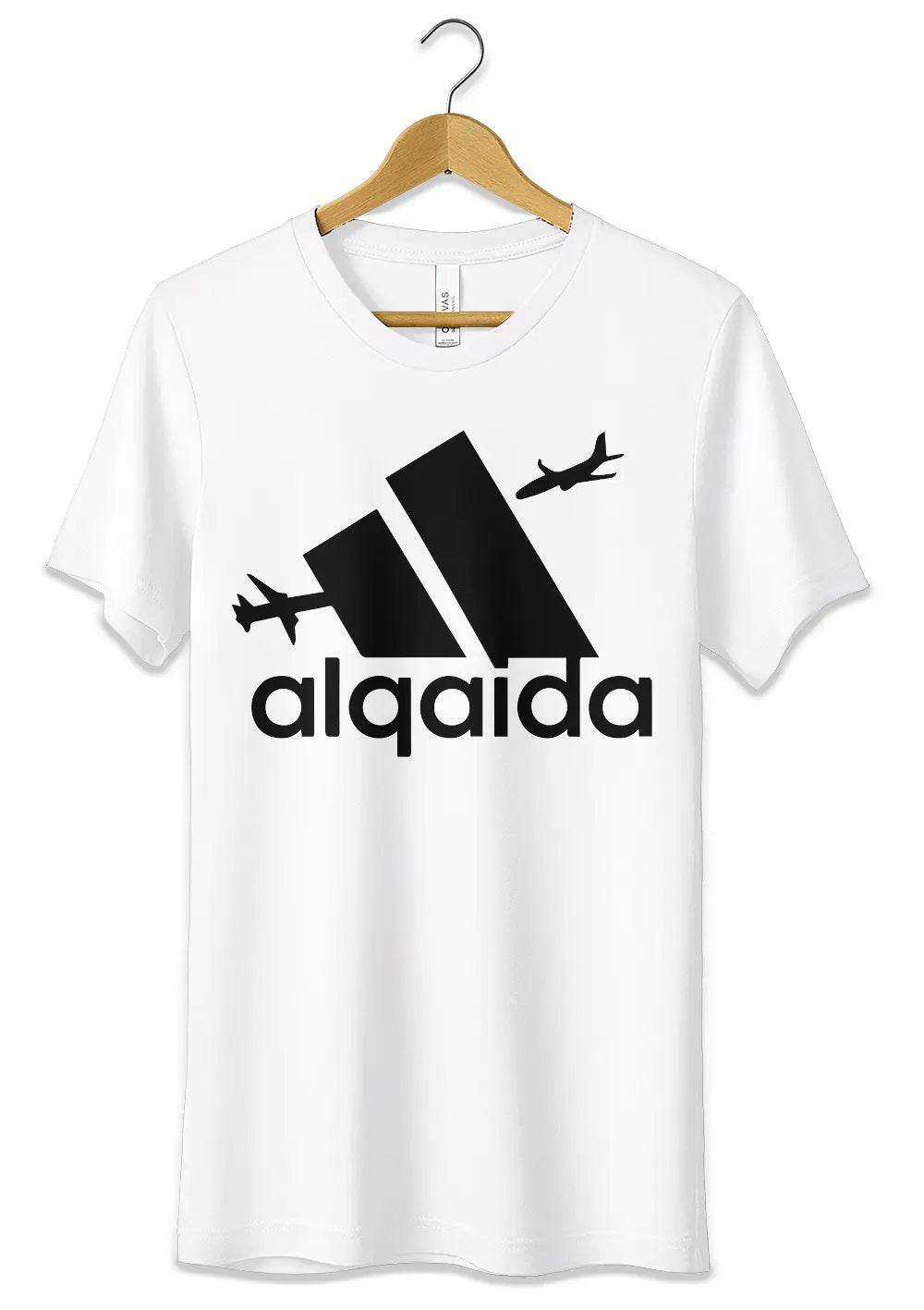 T-Shirt Maglietta Alqaida Meme Al Qaeda Fake Adidas Divertente T-Shirt CmrDesignStore 3/4 anni Bianco