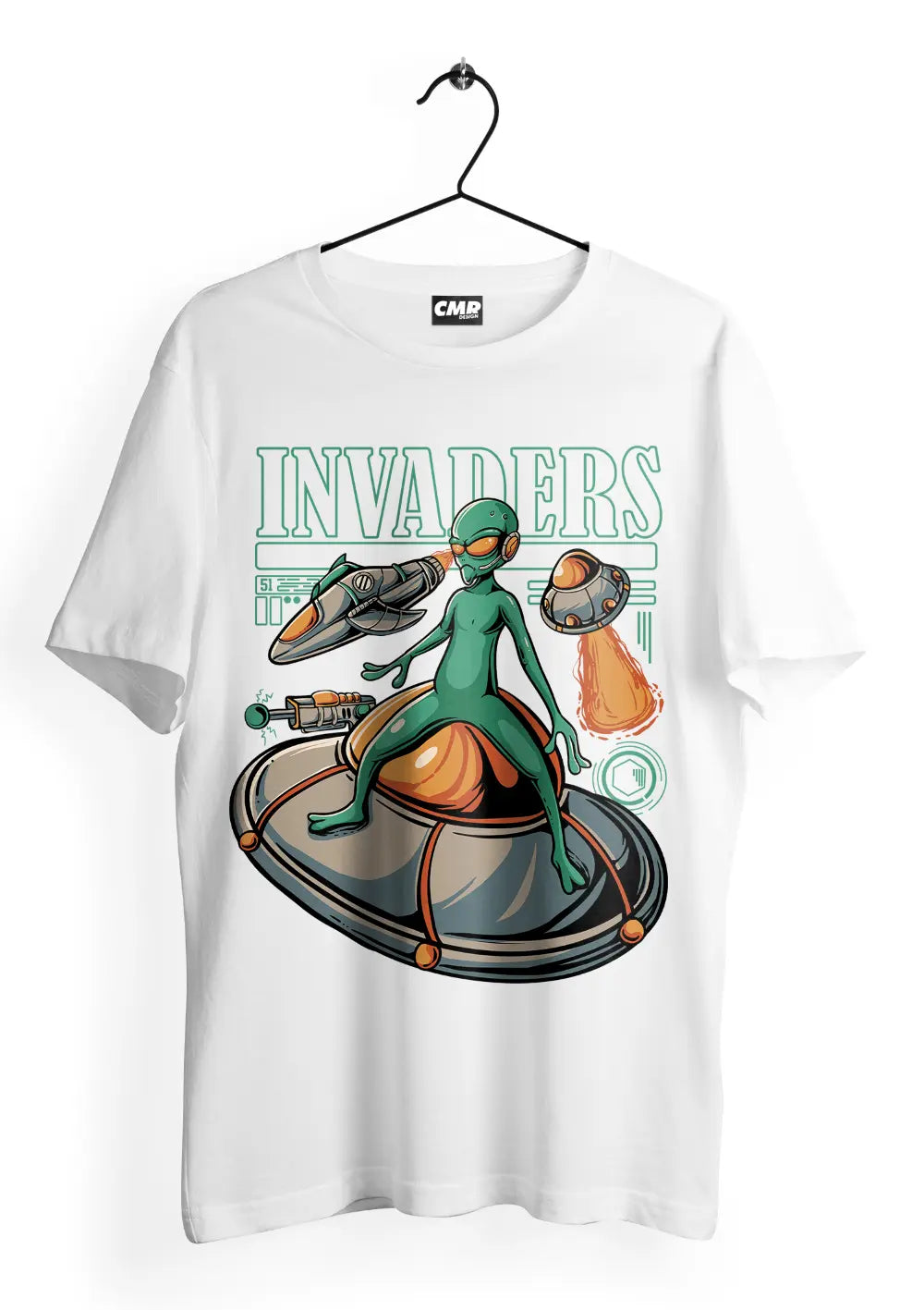 T-Shirt Maglietta Oversize Alieno Urban Streetwear Style T-Shirt CmrDesignStore Bianco XS