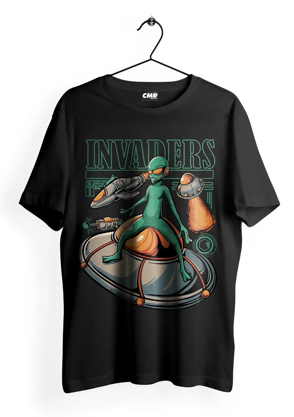 T-Shirt Maglietta Oversize Alieno Urban Streetwear Style T-Shirt CmrDesignStore Nero XS