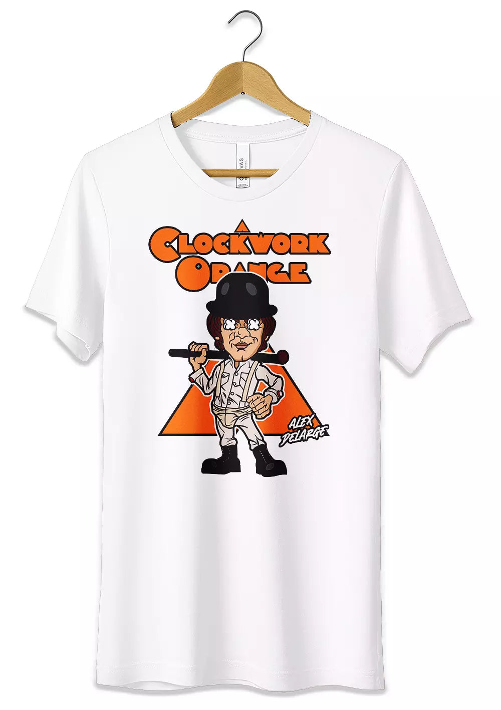 T-Shirt Alex Delarge Cartoon Drugo Arancia Meccanica 100% Cotone Unisex T-Shirt CmrDesignStore 3/4 anni Bianco