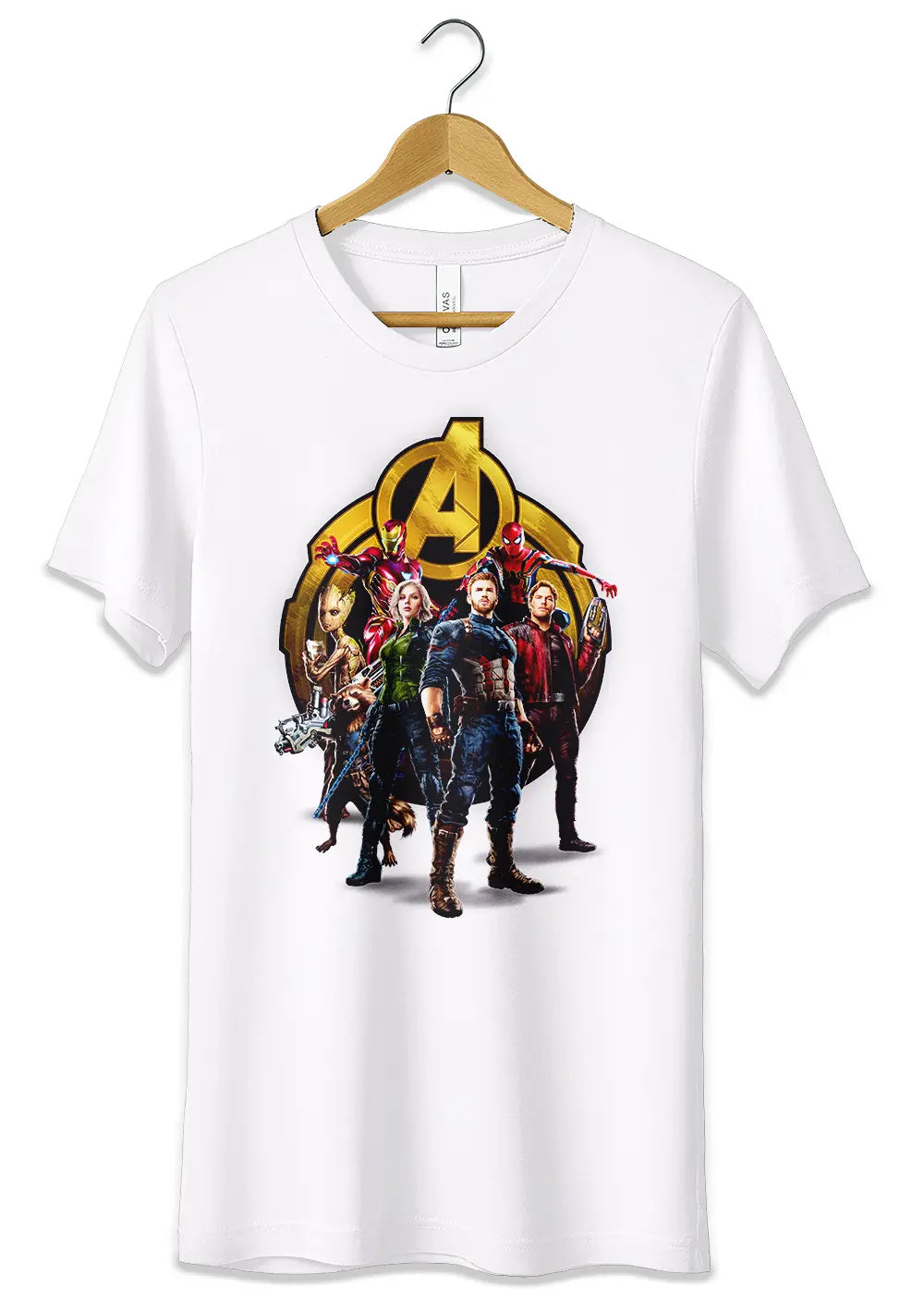 T-Shirt Maglietta Personaggi Avengers T-Shirt CmrDesignStore 3/4 anni Bianco