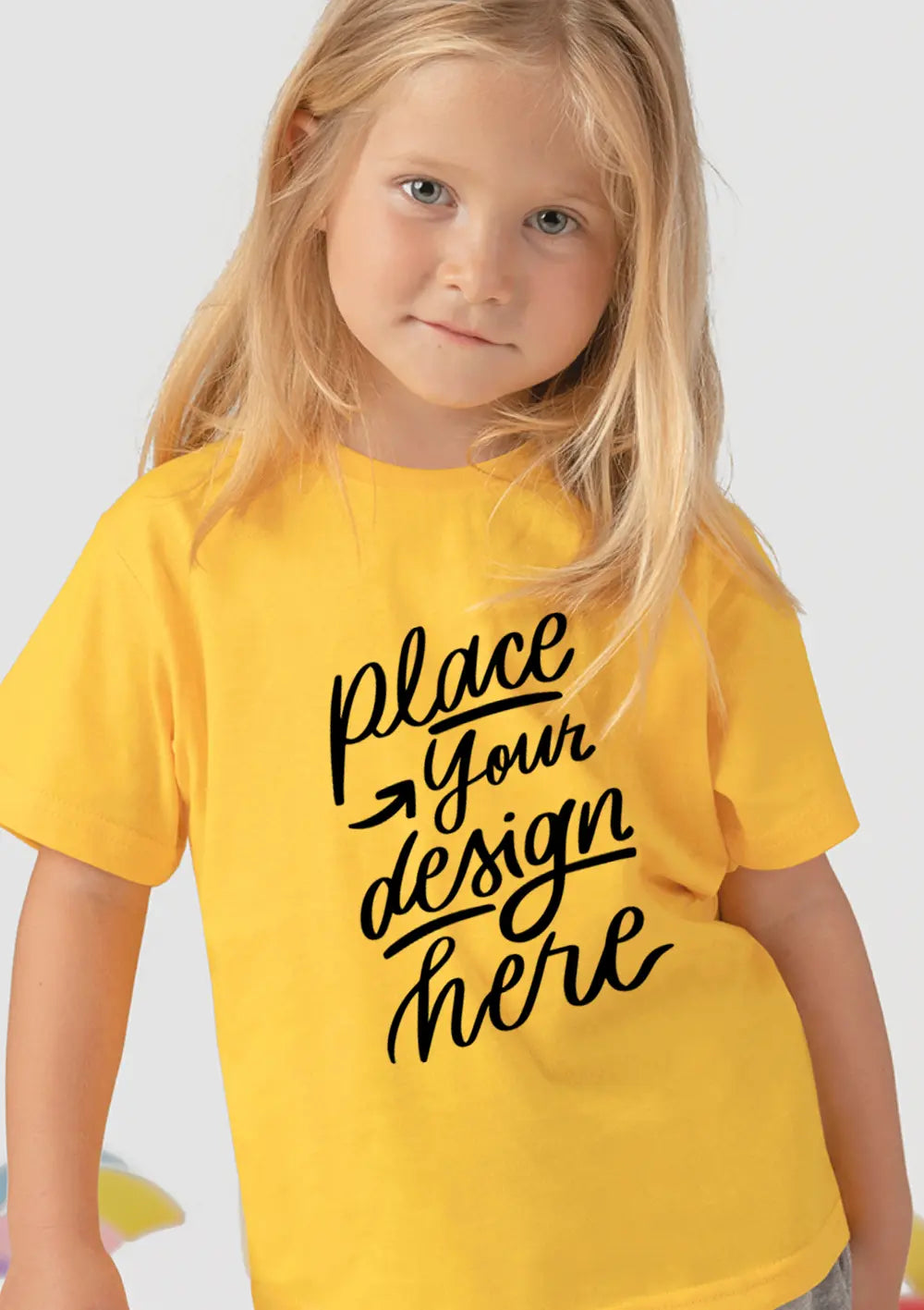 T-Shirt Maglietta Bambini Unisex Stampa Personalizzata T-Shirt CmrDesignStore 3/4 Giallo