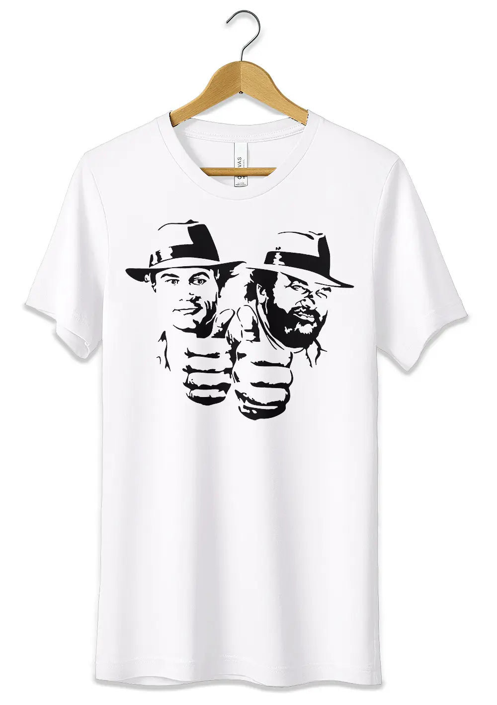 T-Shirt Maglietta Bud Spencer e Terence Hill T-Shirt CmrDesignStore 3/4 anni Bianco
