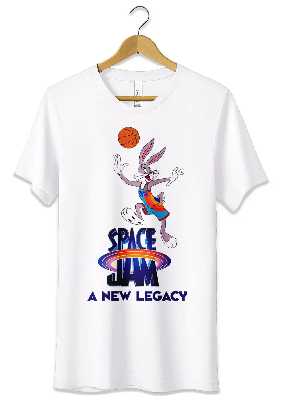 T-Shirt Maglietta Bugs Bunny Space Jam Looney Tunes T-Shirt CmrDesignStore 3/4 anni Bianco