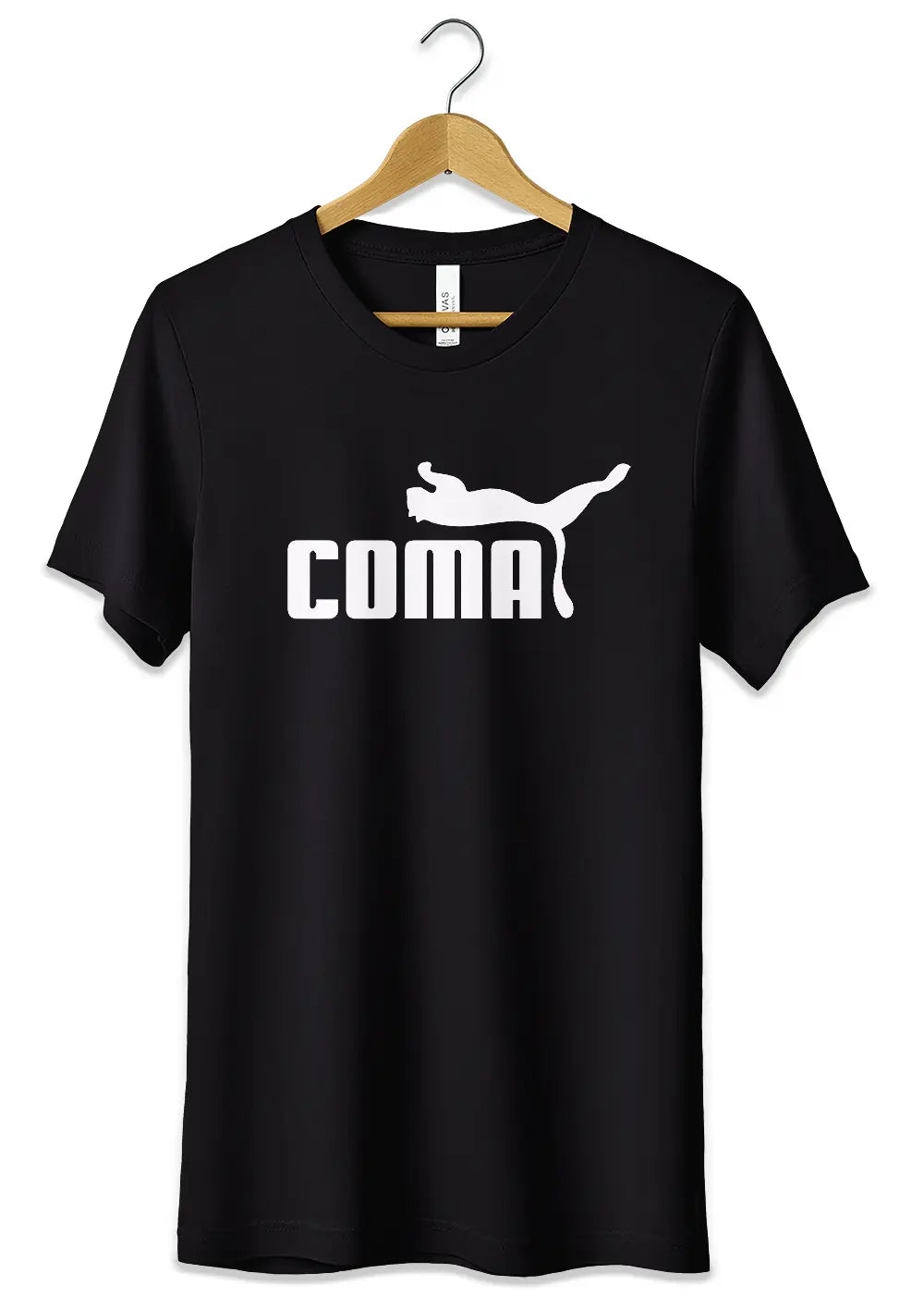 T-Shirt Maglietta Divertente Coma Logo Fake Puma Ironico T-Shirt CmrDesignStore 3/4 anni Nero