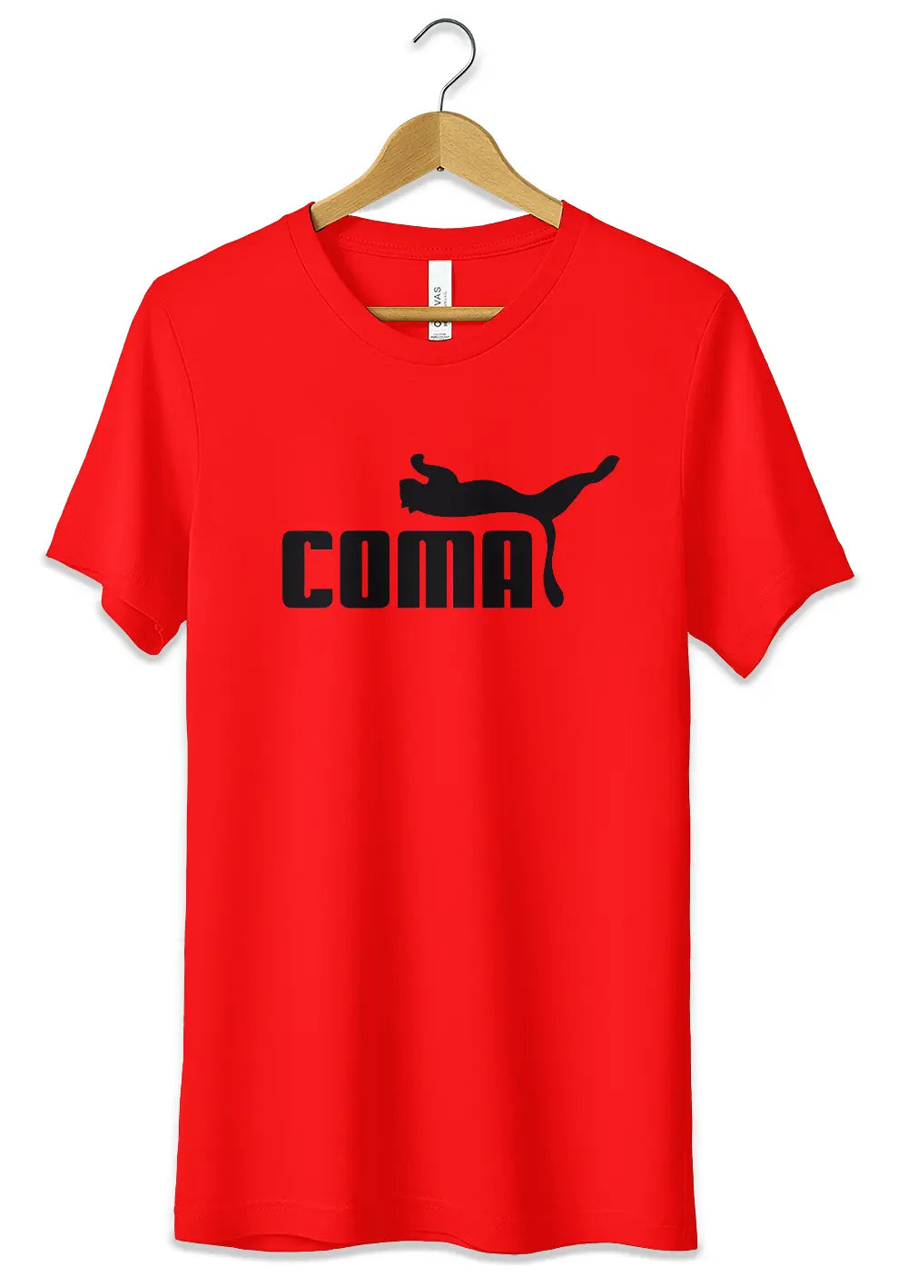 T-Shirt Maglietta Divertente Coma Logo Fake Puma Ironico T-Shirt CmrDesignStore 3/4 anni Rosso