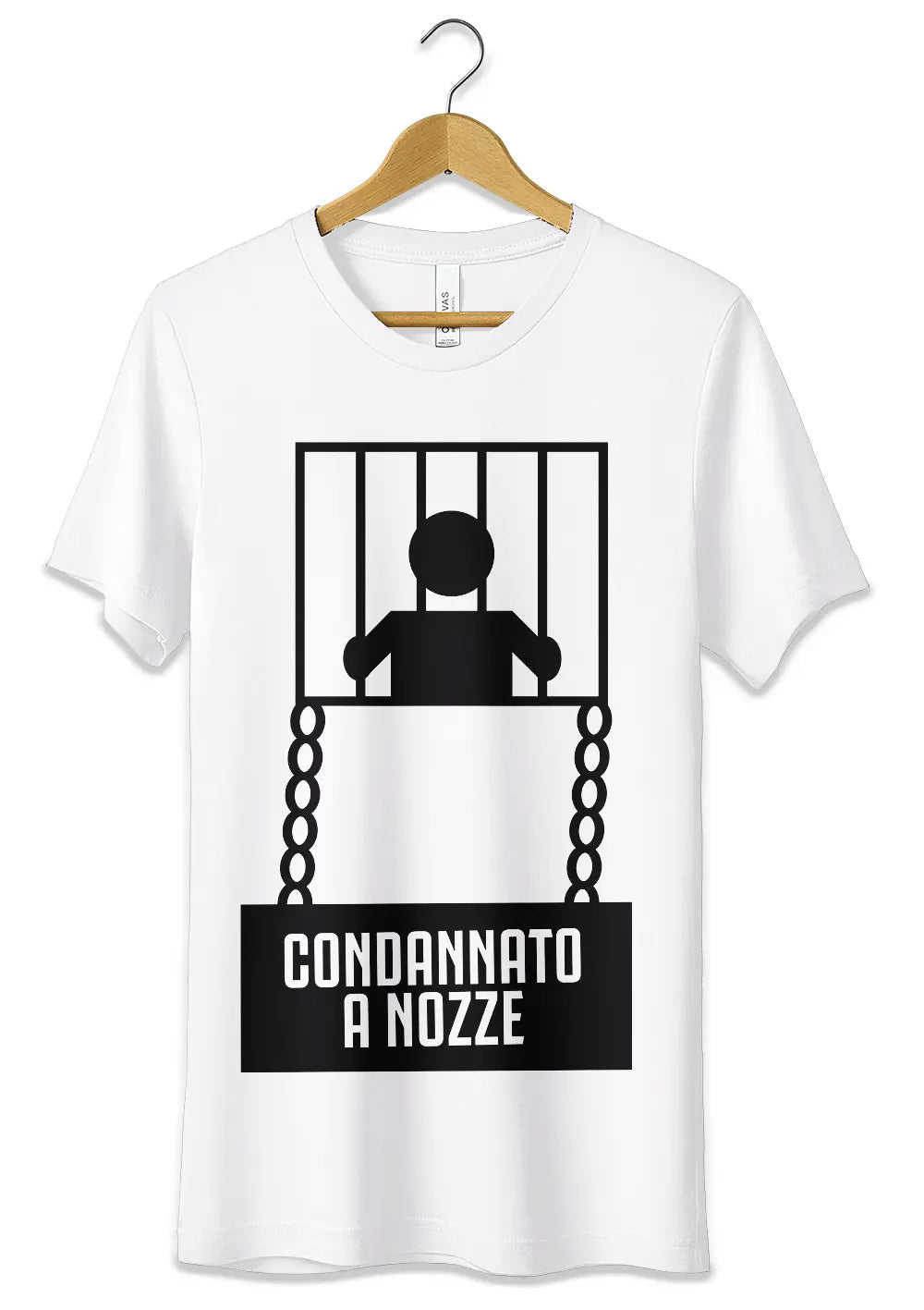 T-Shirt Maglietta Addio al Celibato Condannato a Nozze T-Shirt CmrDesignStore XS Bianco