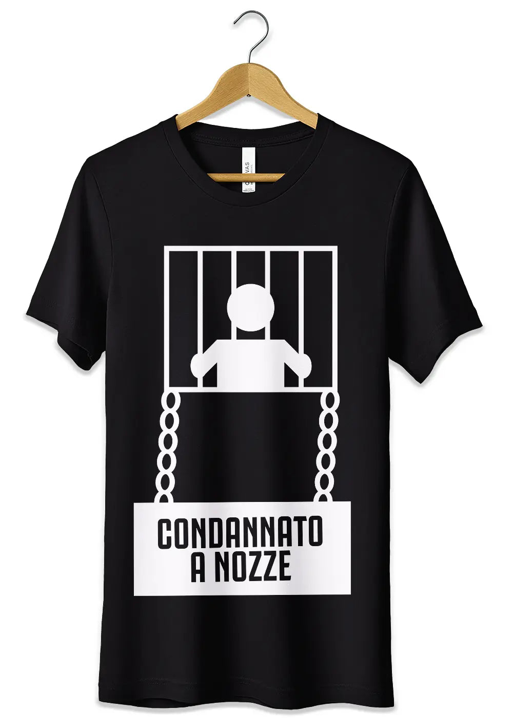 T-Shirt Maglietta Addio al Celibato Condannato a Nozze T-Shirt CmrDesignStore XS Nero