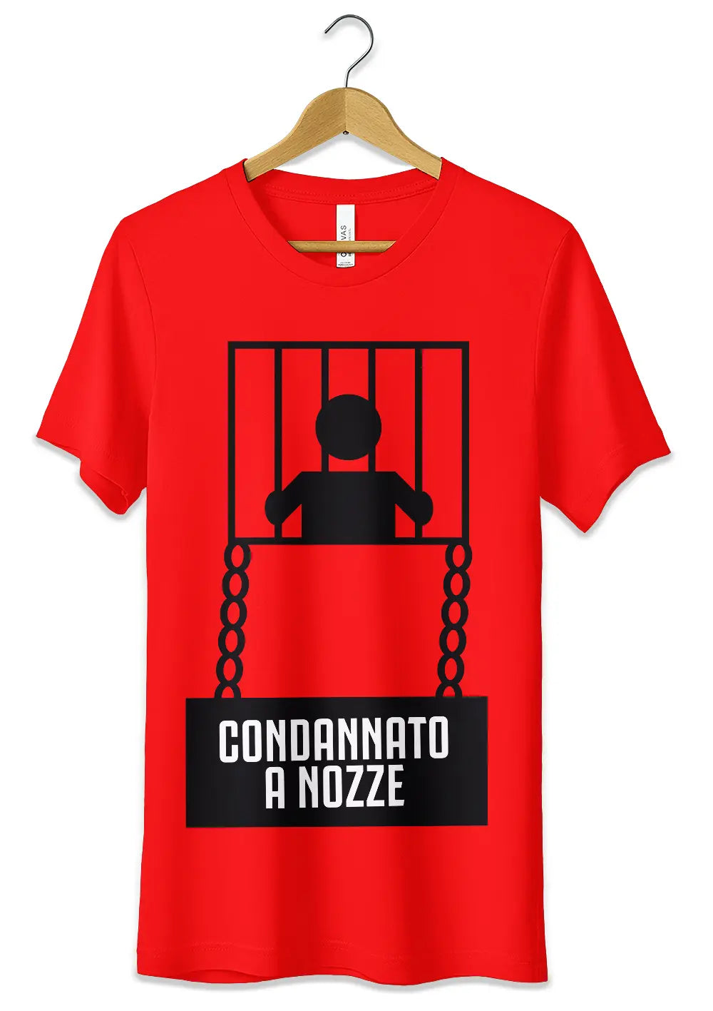 T-Shirt Maglietta Addio al Celibato Condannato a Nozze T-Shirt CmrDesignStore XS Rosso