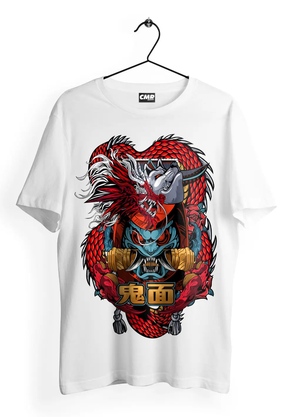 T-Shirt Maglietta Dragone Giapponese Tribale Urban Style T-Shirt CmrDesignStore Fronte XS