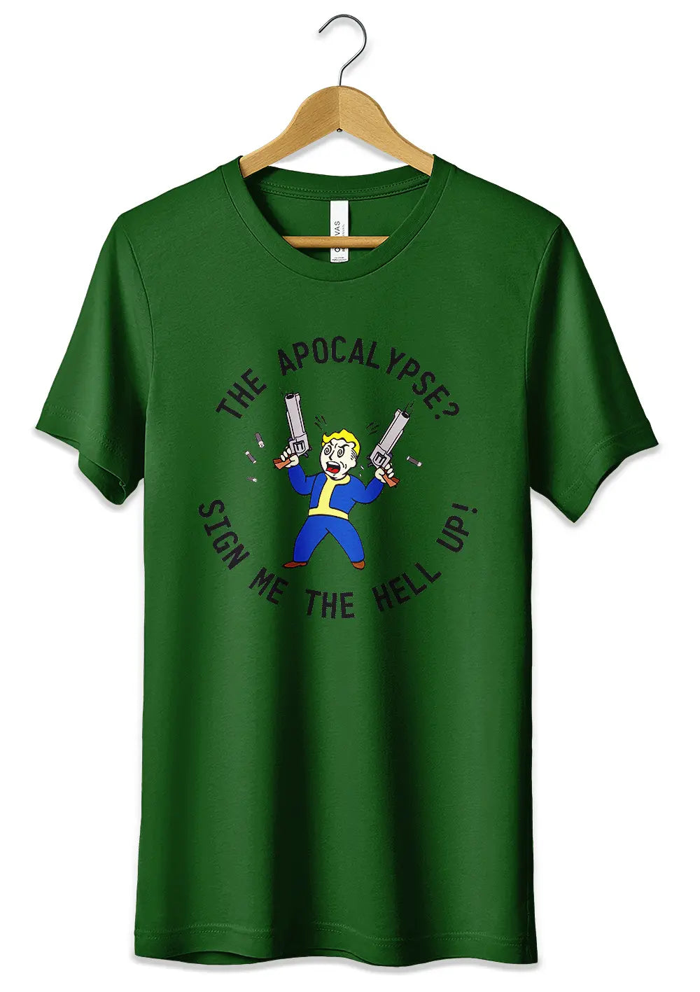 T-Shirt Maglietta Divertente Fall Out Videogames T-Shirt CmrDesignStore 3/4 anni Verde Bottiglia
