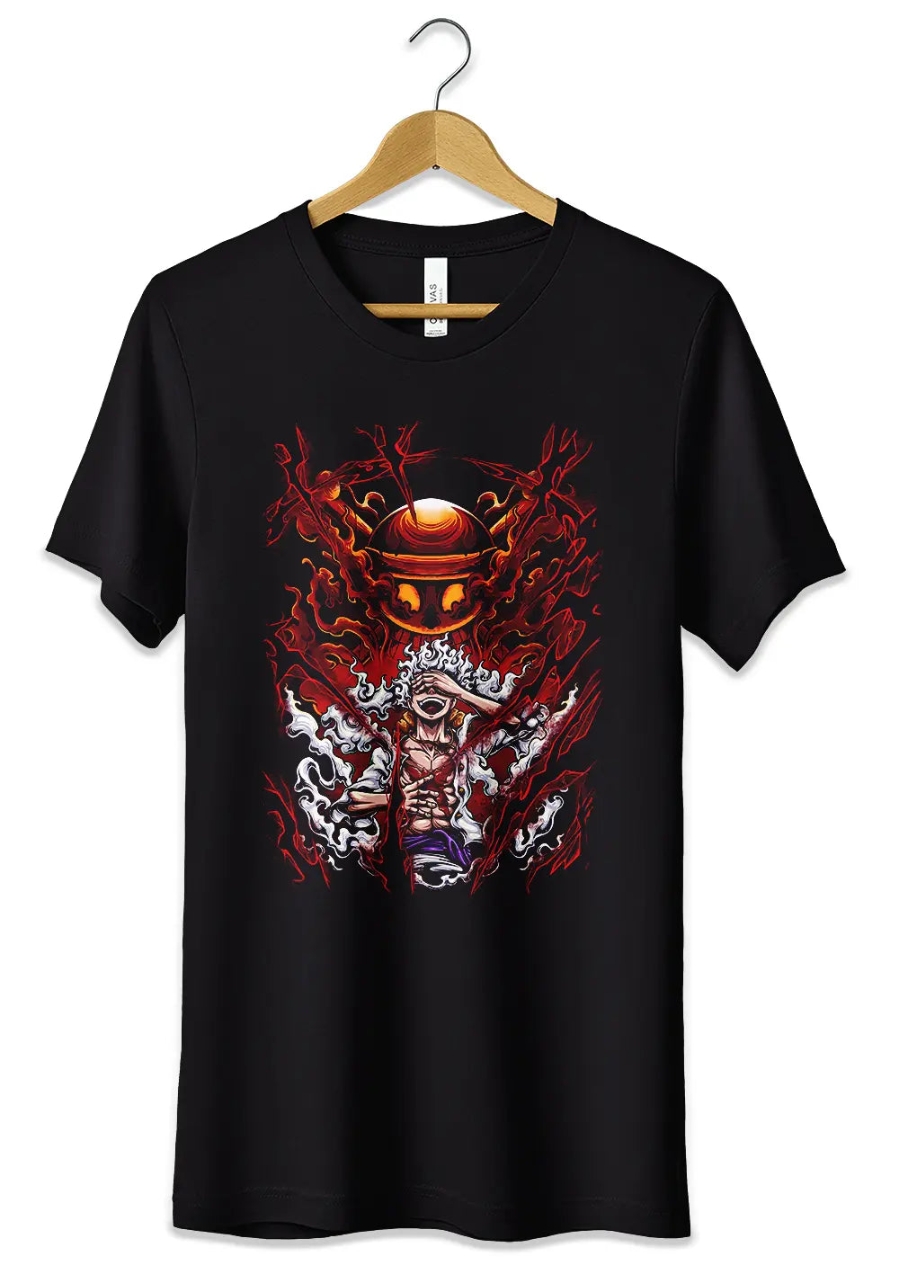 T-Shirt Maglietta Fronte o Retro Monkey D Luffy Rubber Gear 5 One Piece T-Shirt CmrDesignStore 3/4 anni Fronte
