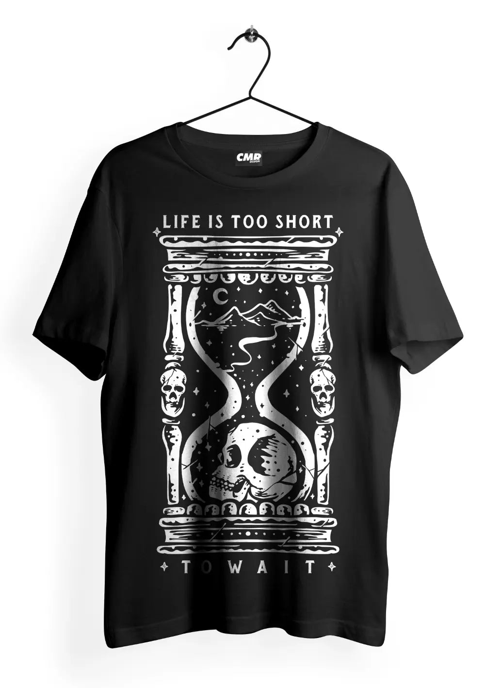 T-Shirt Maglietta Life is too Short Urban Oversize T-Shirt CmrDesignStore Fronte XS