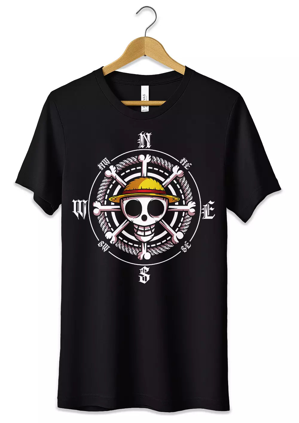 T-Shirt Maglietta Anime Teschio One Piece T-Shirt CmrDesignStore 3/4 anni Nero