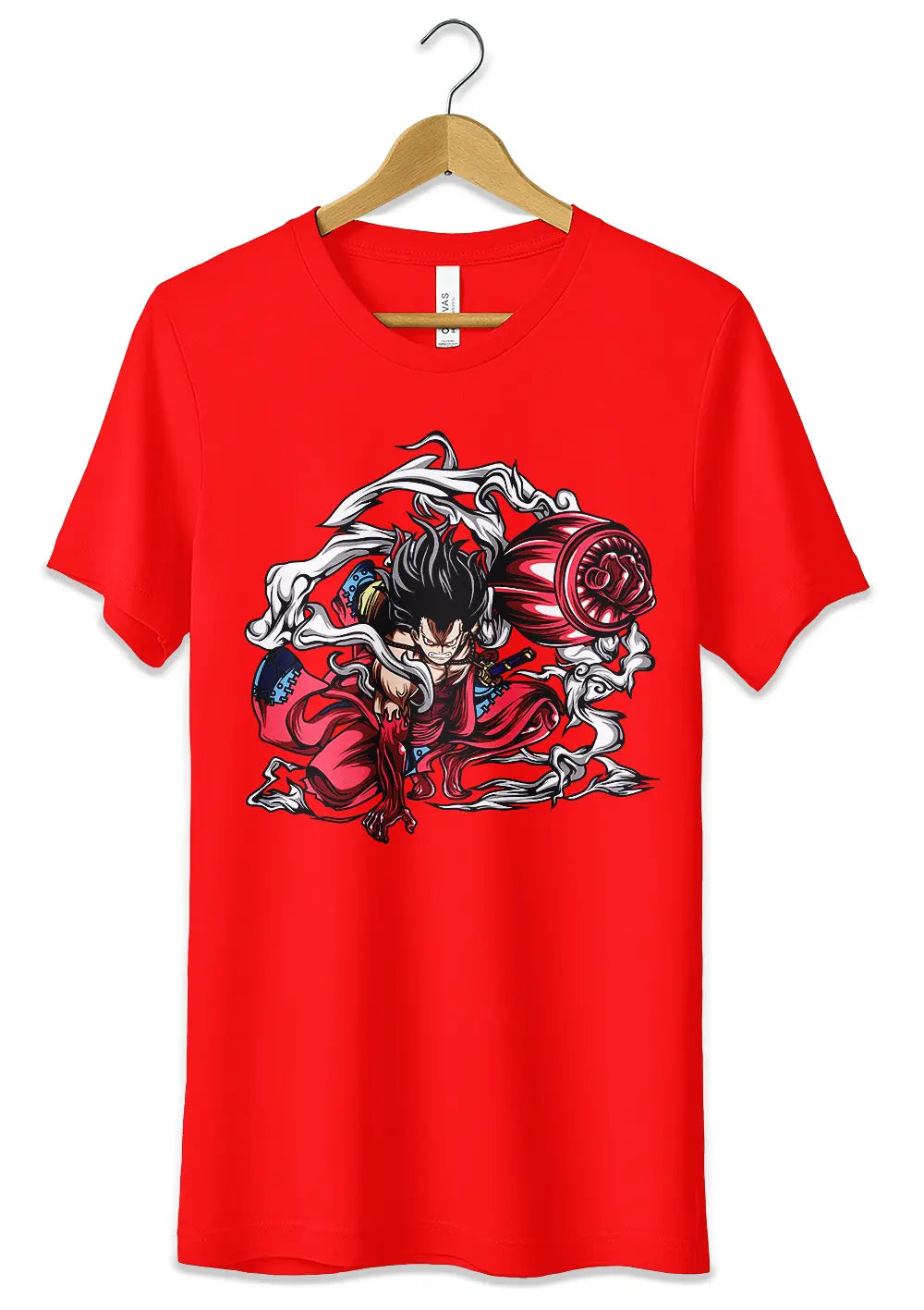 T-Shirt Maglietta Monkey D Luffy Rubber Gear 4 Snakeman One Piece T-Shirt CmrDesignStore 3/4 anni Rosso