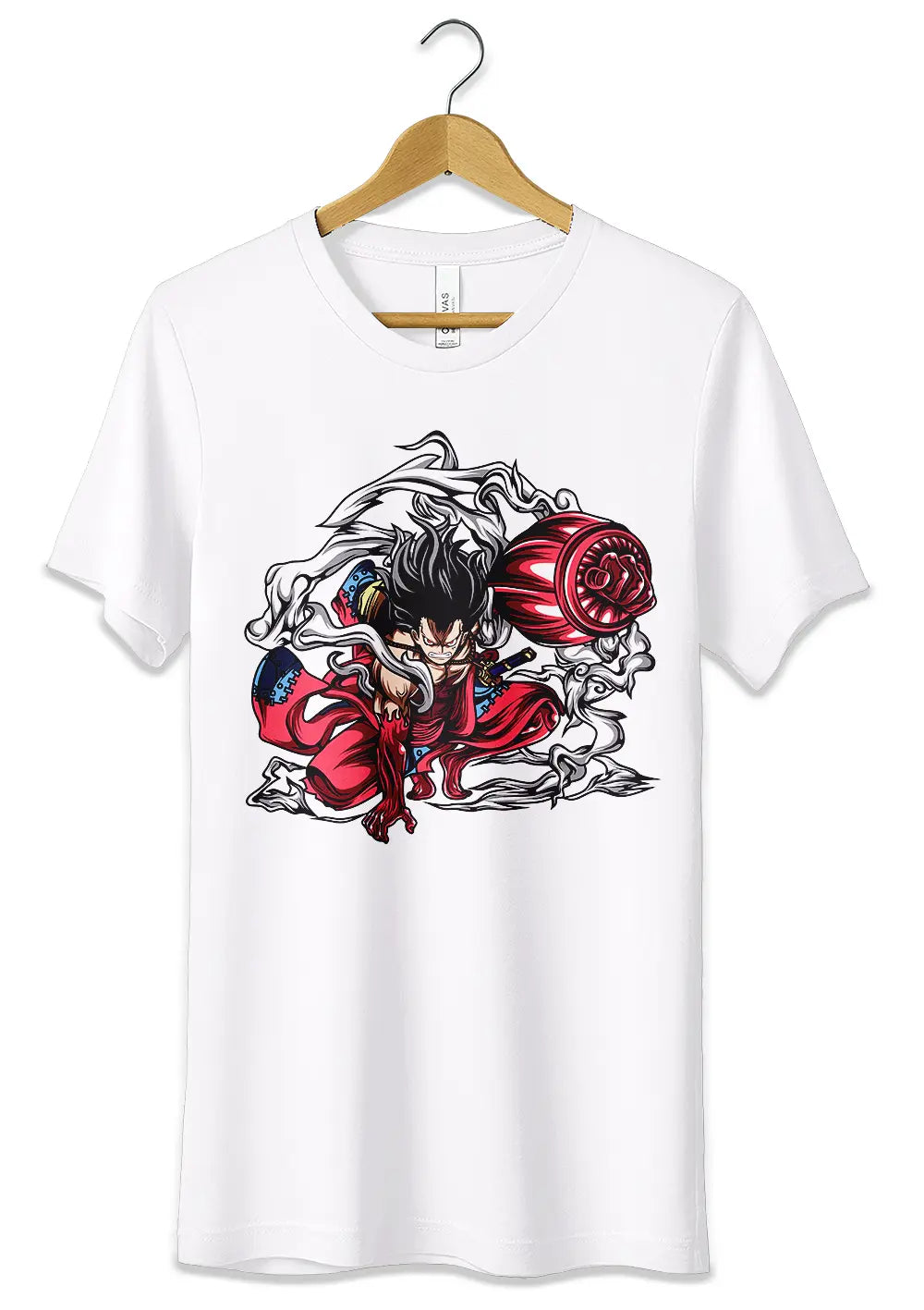 T-Shirt Maglietta Monkey D Luffy Rubber Gear 4 Snakeman One Piece T-Shirt CmrDesignStore 3/4 anni Bianco