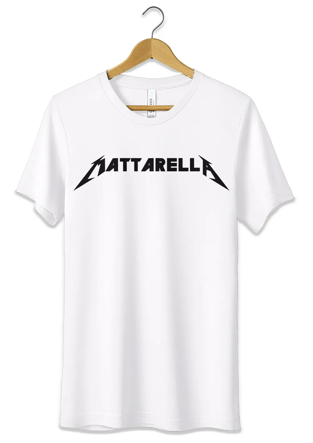 T-Shirt Maglietta Mattarella Parodia Divertente Metallica T-Shirt CmrDesignStore 3/4 anni Bianco