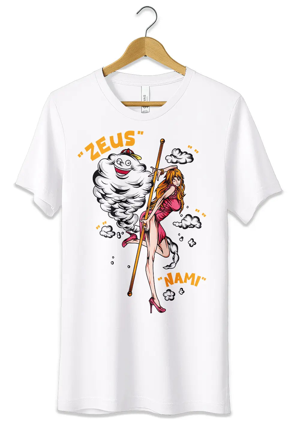 T-Shirt Maglietta Anime Nami One Piece T-Shirt CmrDesignStore 3/4 anni Bianco