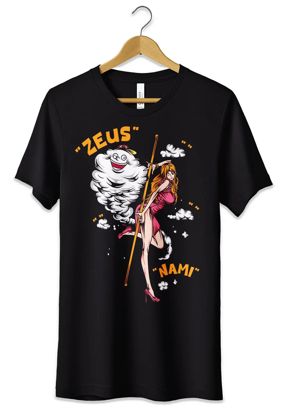 T-Shirt Maglietta Anime Nami One Piece T-Shirt CmrDesignStore 3/4 anni Nero