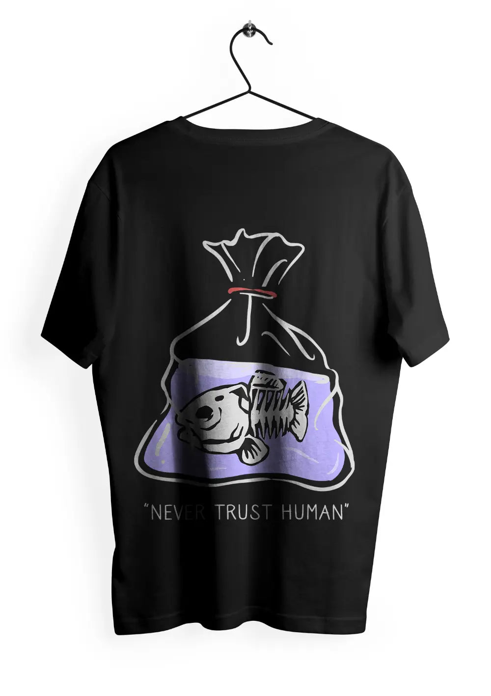 T-Shirt Maglietta Never Trust Human Urban Oversize T-Shirt CmrDesignStore Retro XS