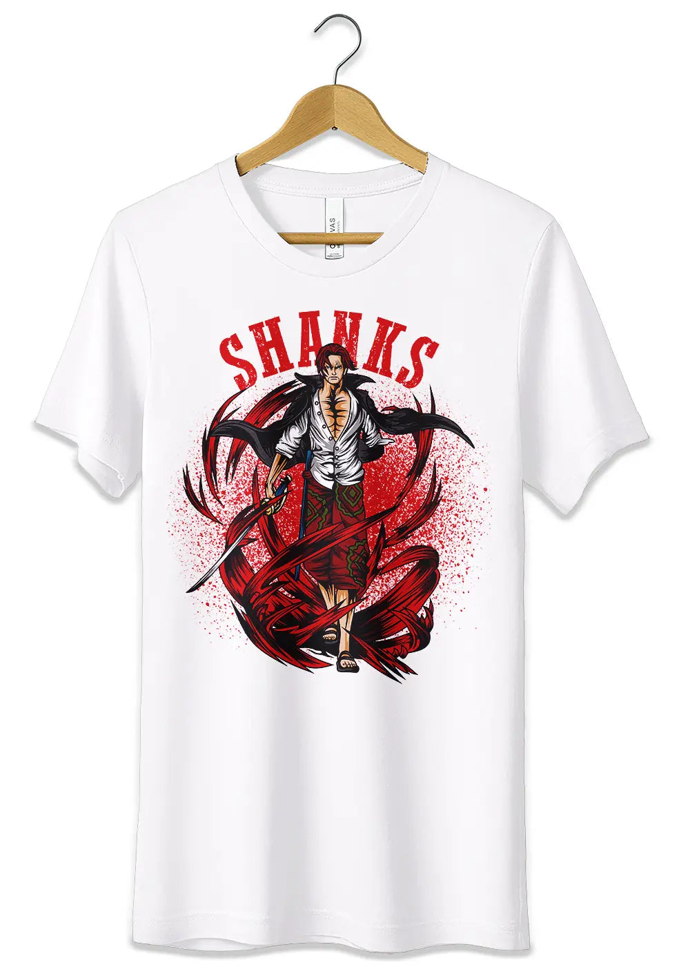 T-Shirt Maglietta Anime Shanks One Piece T-Shirt CmrDesignStore 3/4 anni Bianco