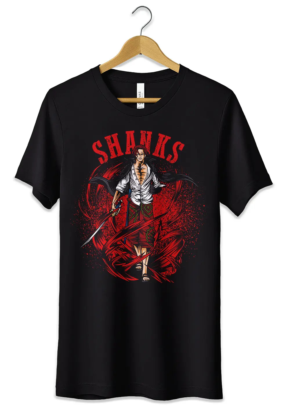 T-Shirt Maglietta Anime Shanks One Piece T-Shirt CmrDesignStore 3/4 anni Nero