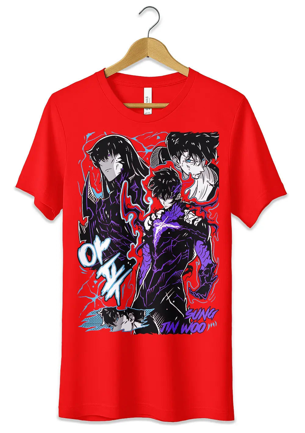 T-Shirt Maglietta Sung Jinwoo Solo Leveling Anime T-Shirt CmrDesignStore