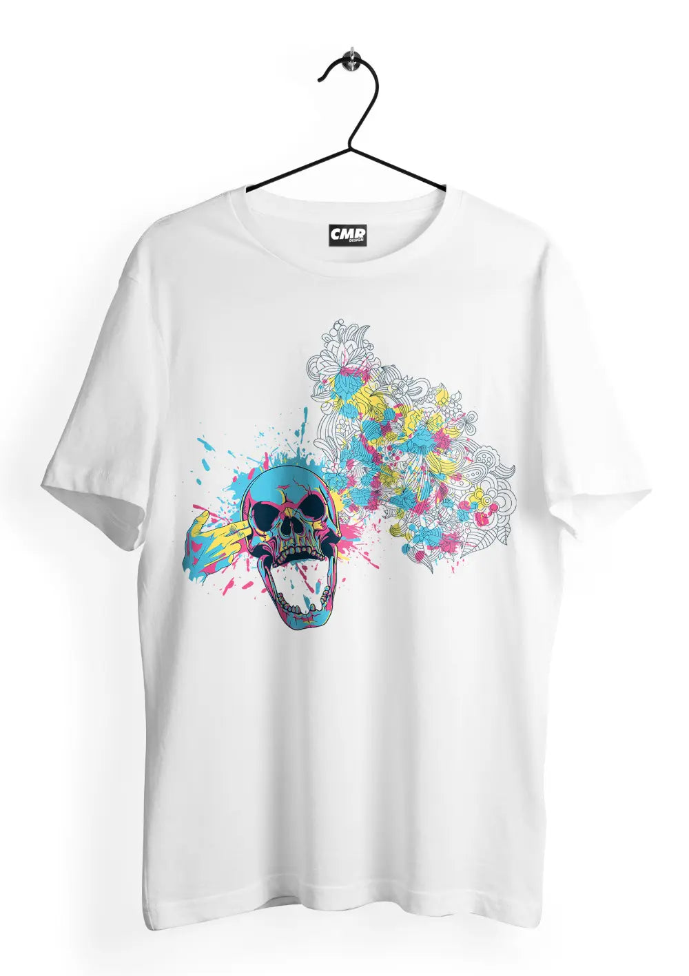 T-Shirt Maglietta Teschio Urban Style Unisex T-Shirt CmrDesignStore Fronte XS