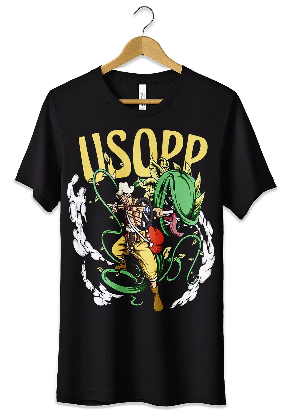 T-Shirt Maglietta Anime Usopp One Piece T-Shirt CmrDesignStore 3/4 anni Nero